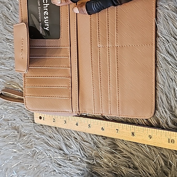 Chresury cash envelope wallet in beige blush. - Picture 6 of 6